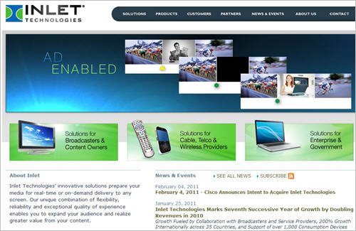 美國(guó)數(shù)字視頻技術(shù)開發(fā)商Inlet