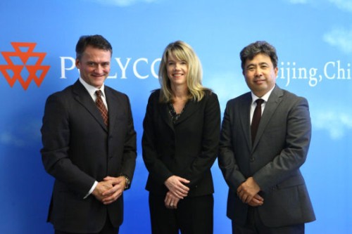 Polycom��̫�^(q��)�����ձȺ����������ޅ^(q��)����Hansjoerg Wagner (��һ)��Polycomȫ���N�ۈ�(zh��)�и�����Tracey Newell(����)��Polycom�Ї�(gu��)�^(q��)����(j��ng)�����(��һ)